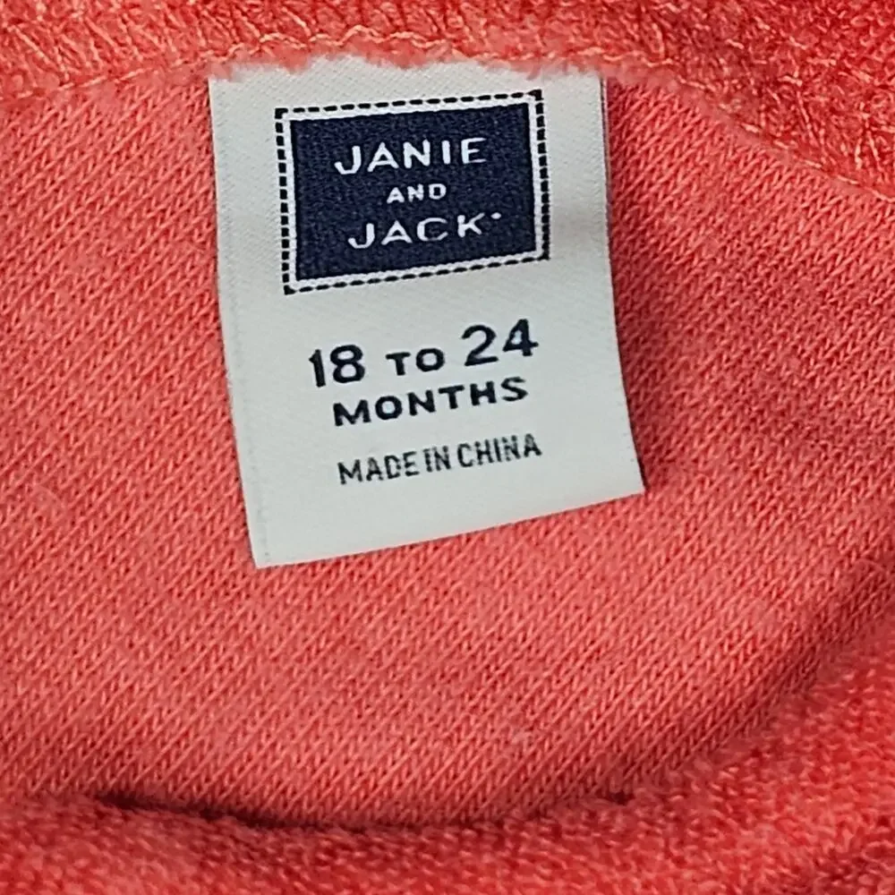 Janie and Jack Swimsuit Terry Cloth Cover-Up in Coral Pink 18 to 24 Months